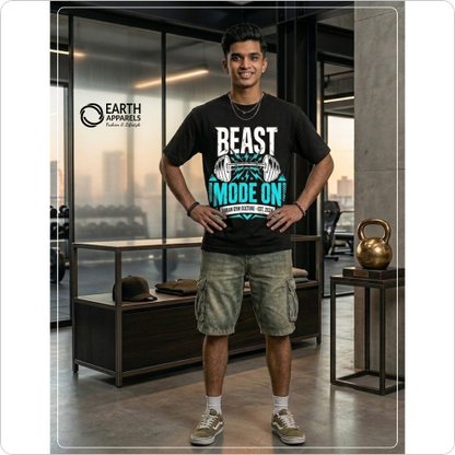 Beast Mode On Unisex Oversized Tshirt Premium Quality