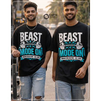 Beast Mode On Unisex Oversized Tshirt Premium Quality