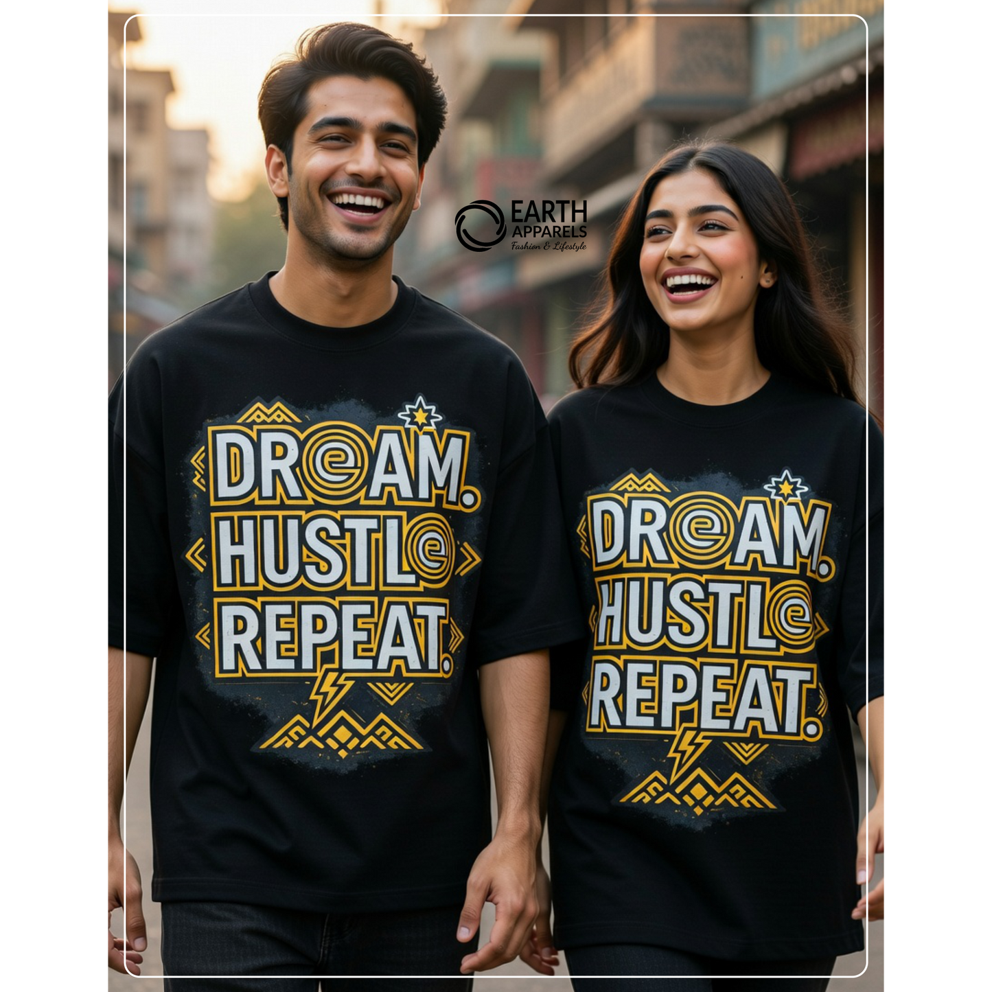 Dream Hustle Repeat Unisex Oversized Tshirt Premium Quality