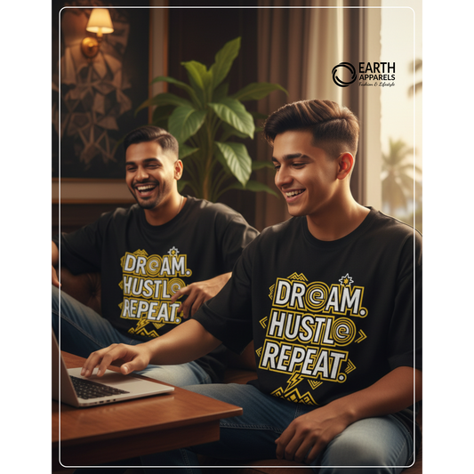 Dream Hustle Repeat Unisex Oversized Tshirt Premium Quality