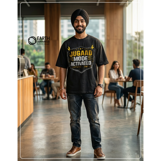 Jugaad Mode Activated Unisex Oversized Tshirt Premium Quality