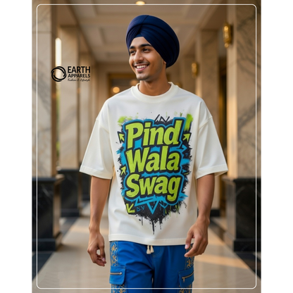 Pind Wala Swag Unisex Oversized Tshirt Premium Quality