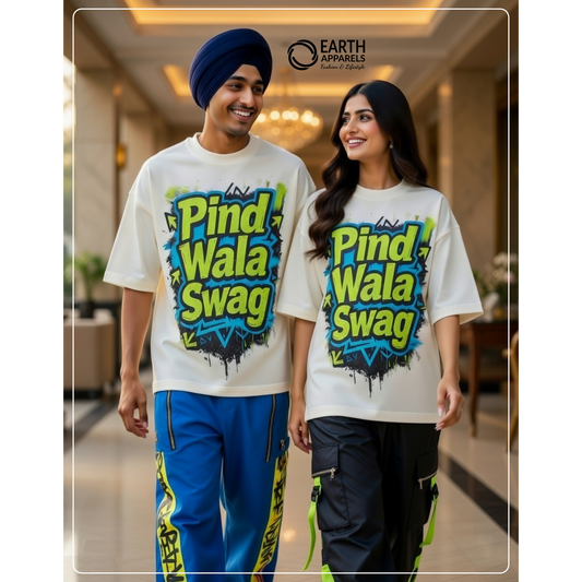 Pind Wala Swag Unisex Oversized Tshirt Premium Quality